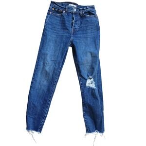 Levi's Wedgie Straight Jeans Women's‎ Size 28 button fly Distressed High Rise